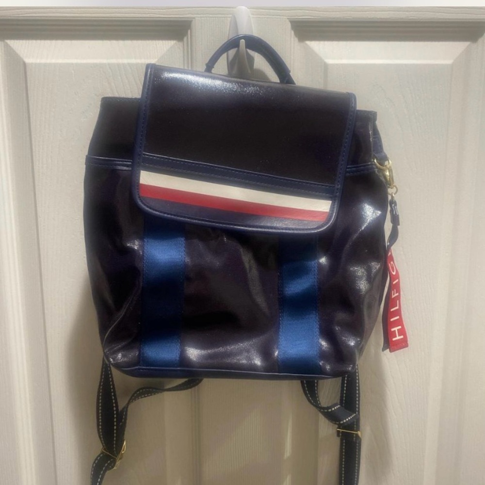 Tommy Hilfiger Shiny Navy and Blue Backpack